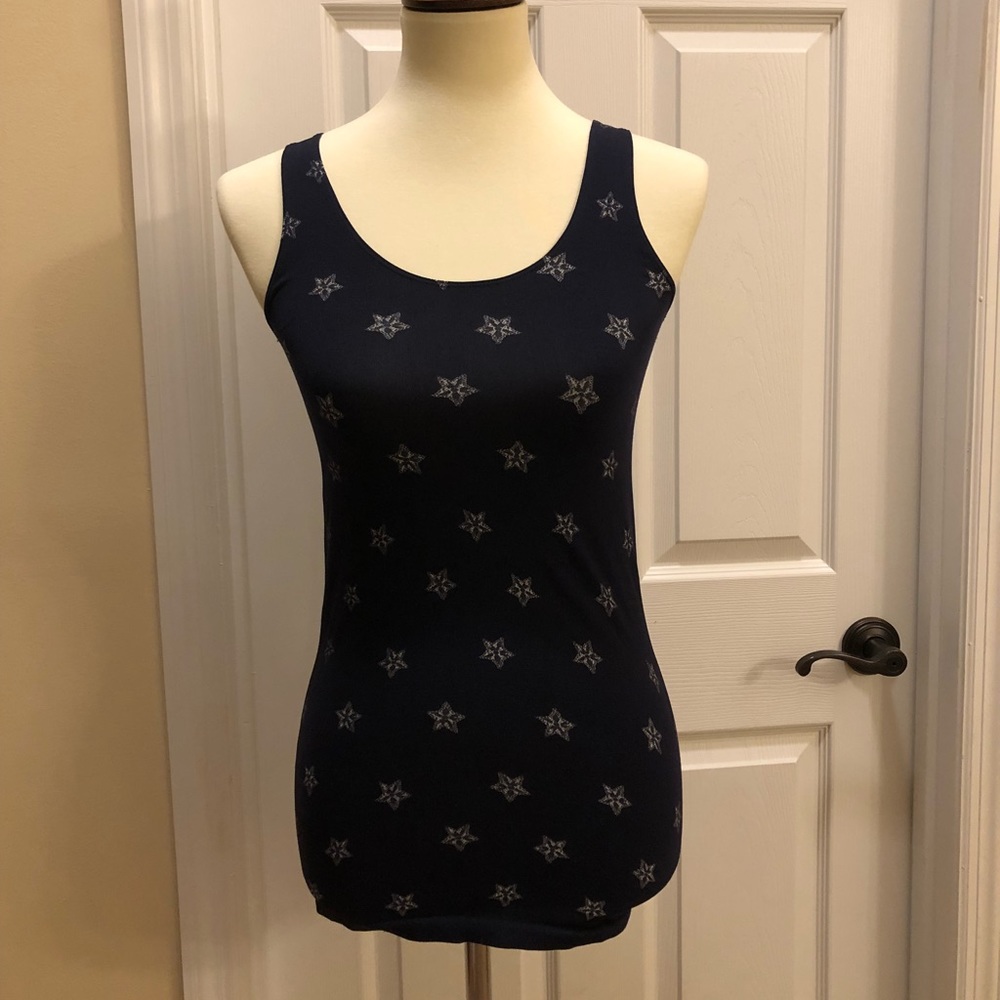 EUC - The Limited navy blue tank w/ stars.